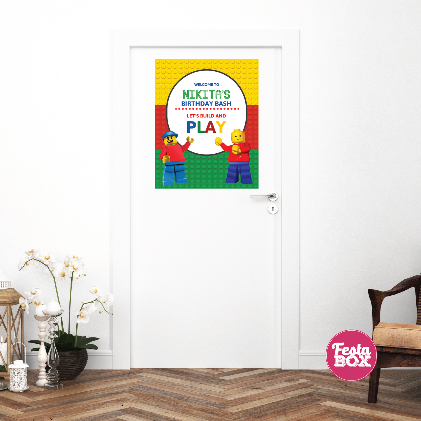 Welcome Sign for Birthday Party Decoration - Lego Theme