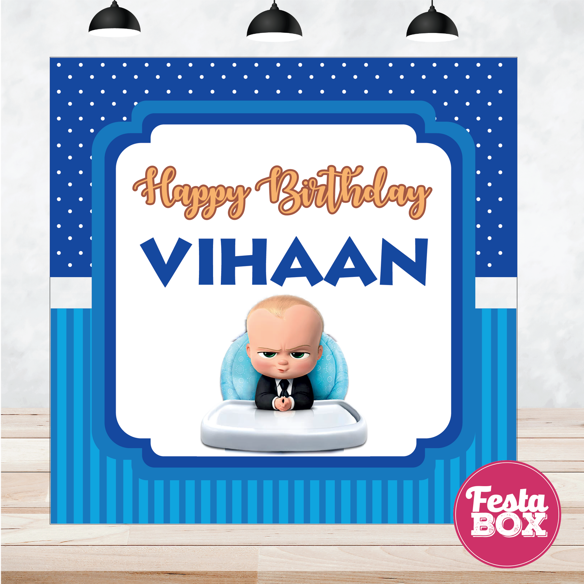 Backdrop for Birthday Party - Boss Baby Theme - Option 1