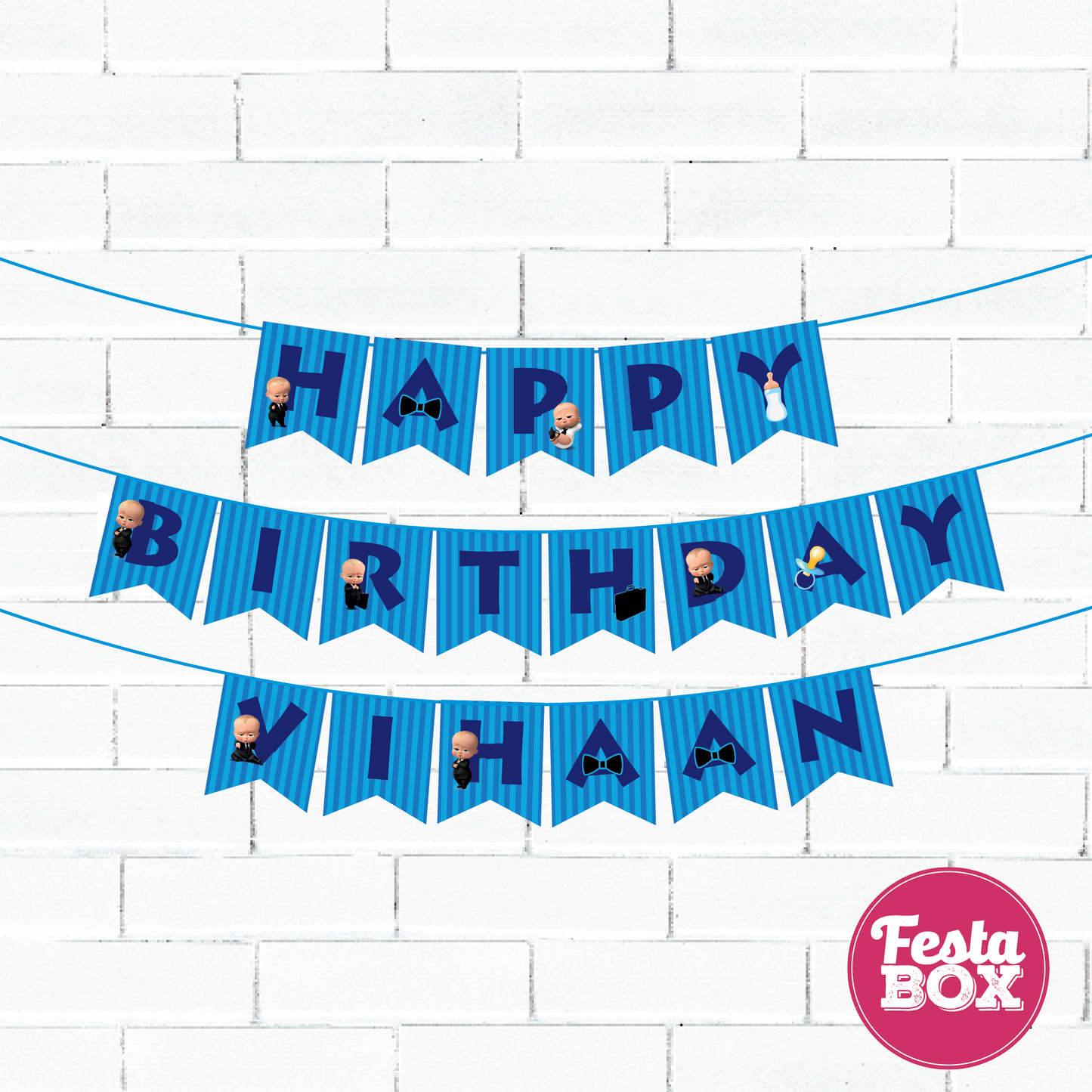 Background Banner for Birthday Party Decoration - Boss Baby Theme Option 2