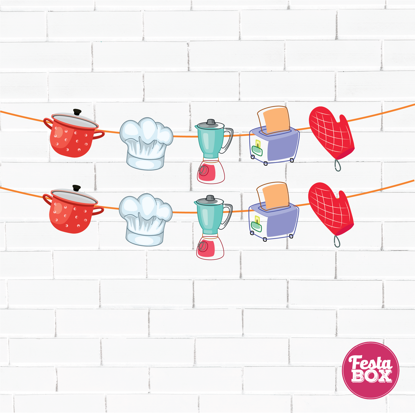 Background Banner for Birthday Party Decoration - Chef Theme - Option 3