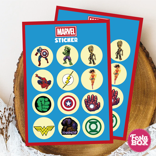 Birthday Activities Game - Sticker Sheets - Avengers Theme