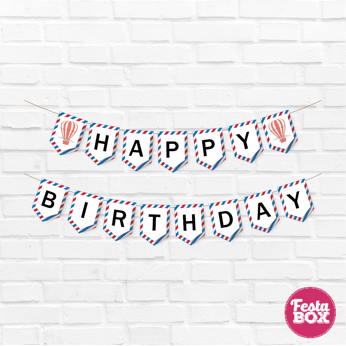 Happy birthday banner - Travel Theme Option 1