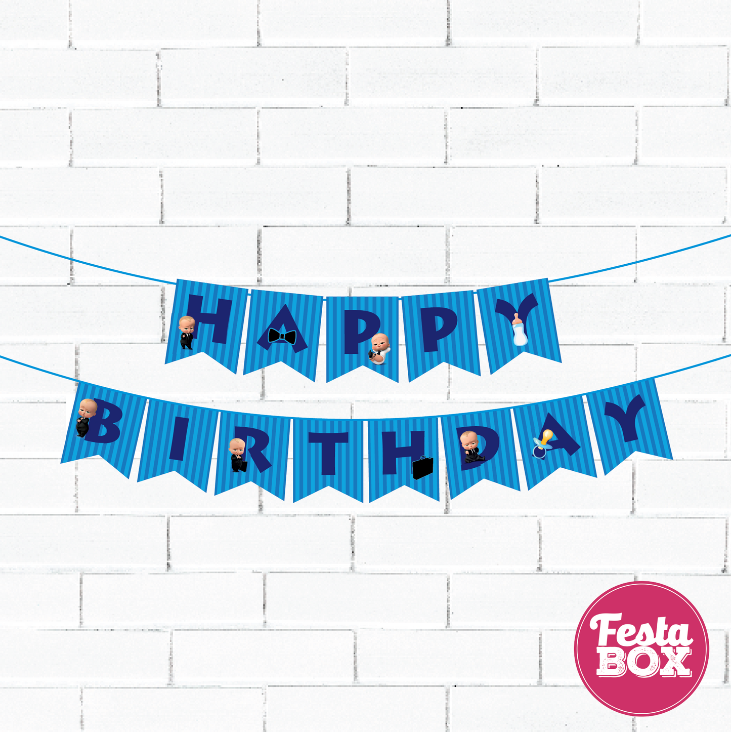 Background Banner for Birthday Party Decoration - Boss Baby Theme Option 2