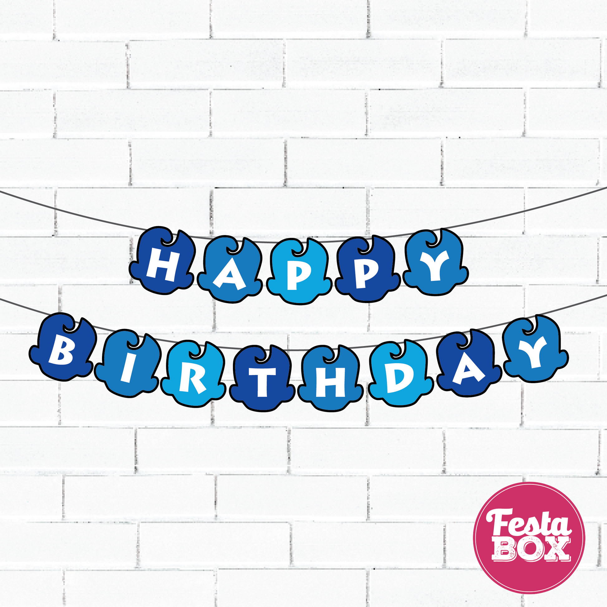 Happy birthday banner  - Boss Baby Theme Option 1