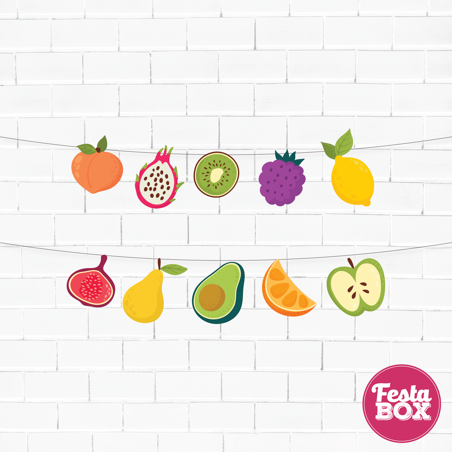 Themed cutout strings - Fruit Theme - Option 1