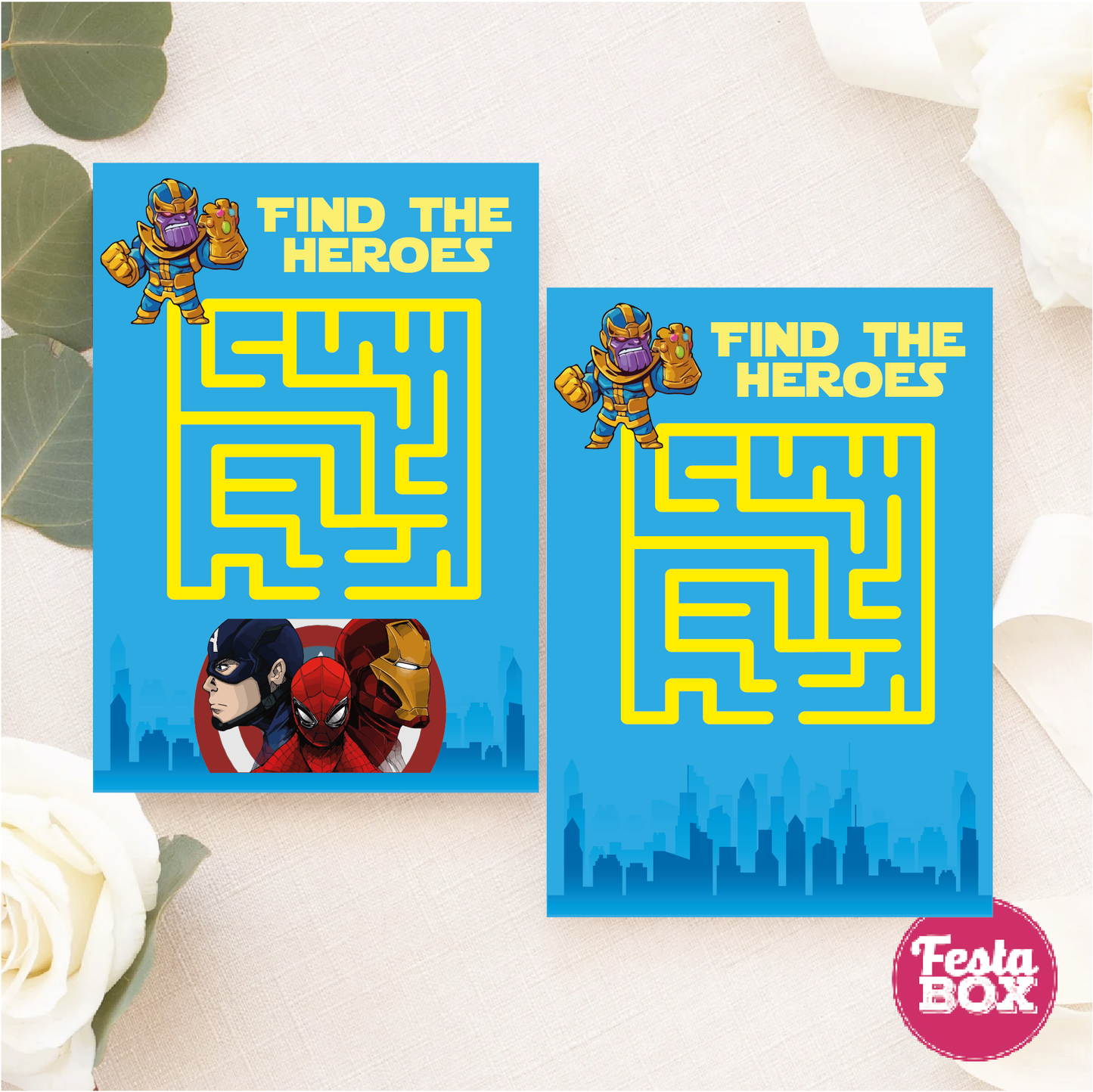 Birthday Game - Find the heroes - Avengers Theme