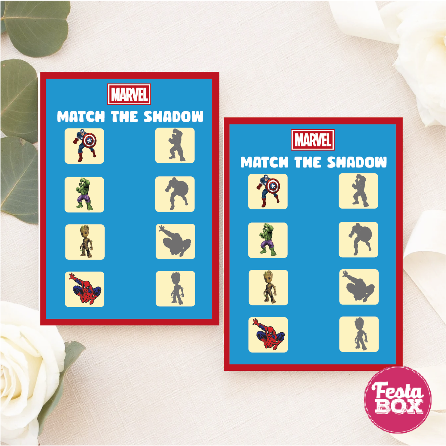 Birthday Game - Match the shadow  - Avengers Theme