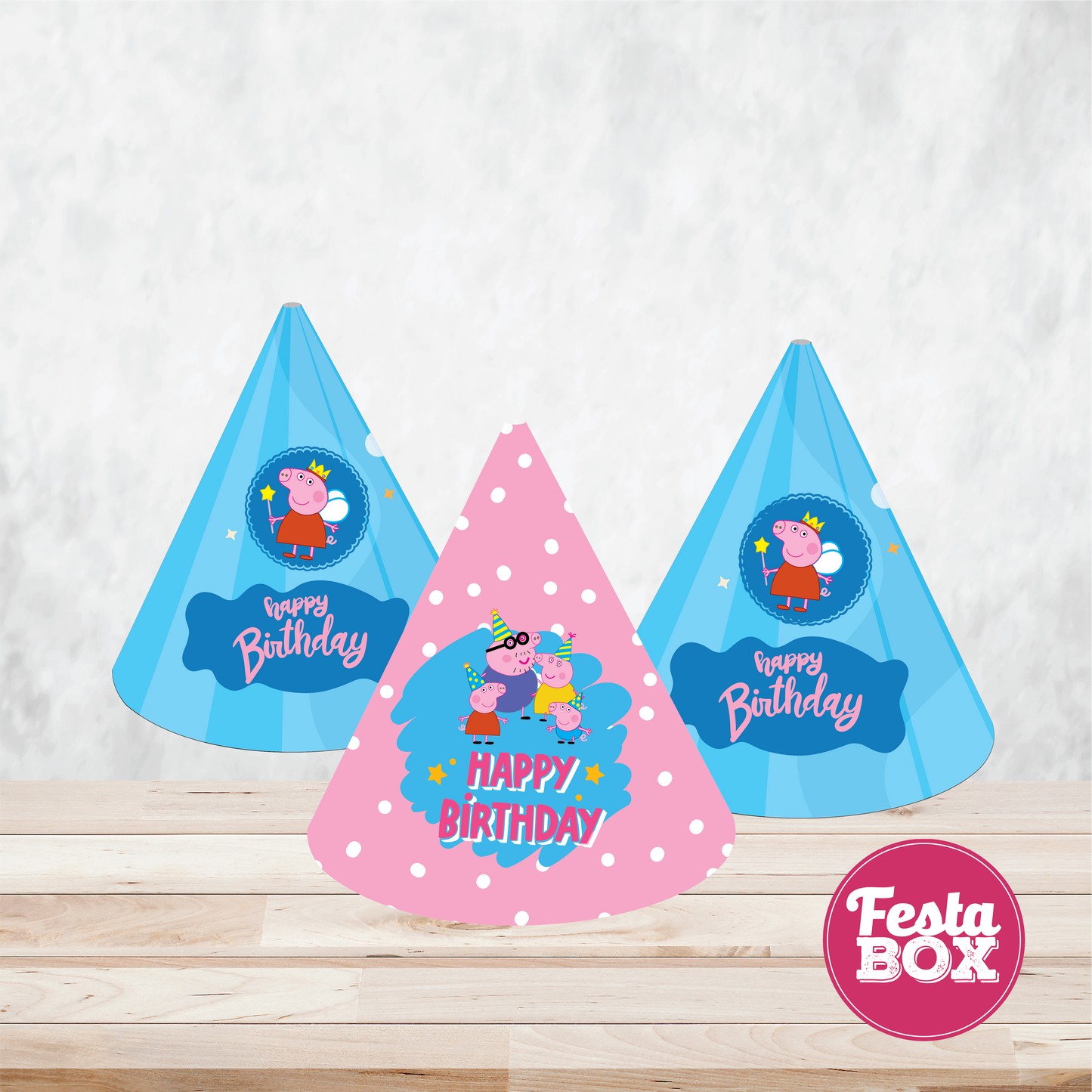 Birthday Caps - Peppa Pig Theme (Set of 6)