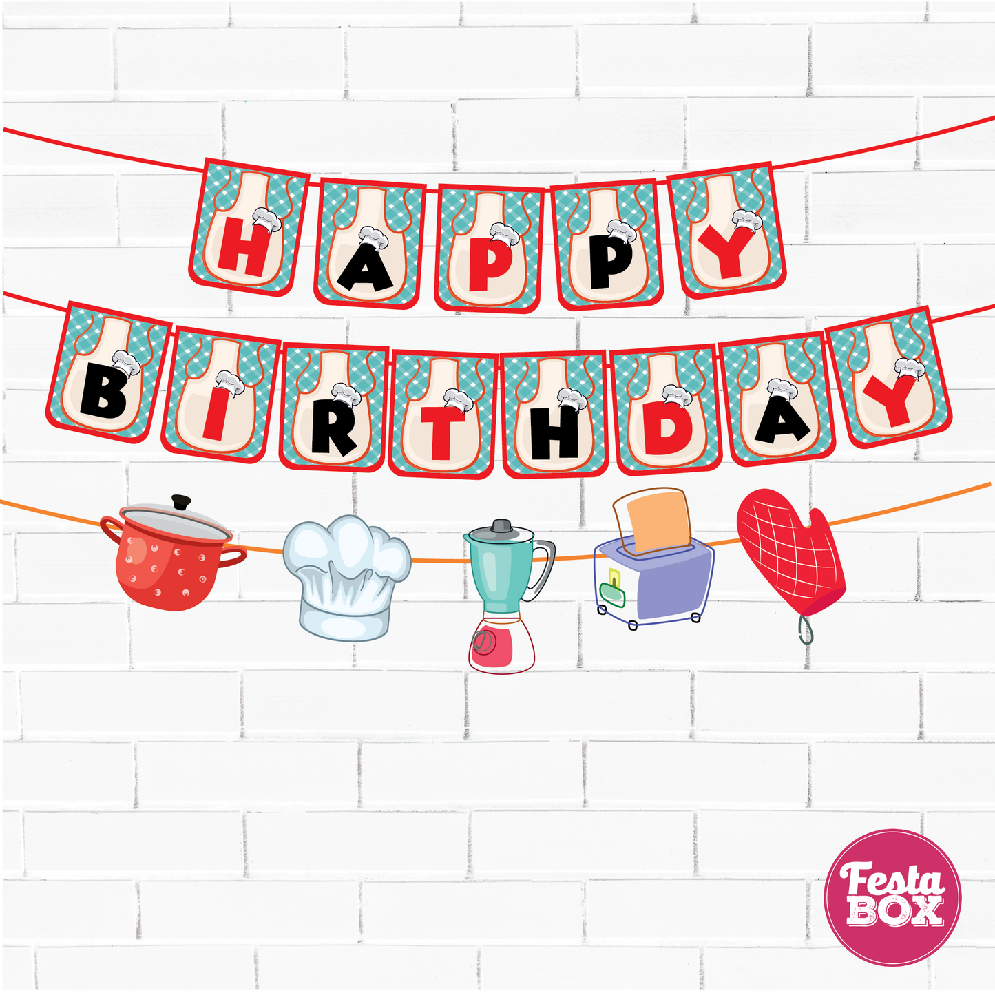 Background Banner for Birthday Party Decoration - Chef Theme