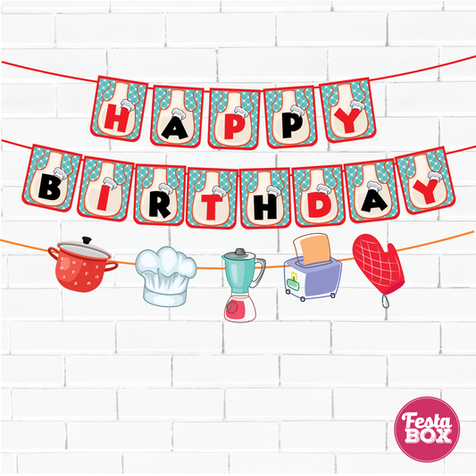 Background Banner for Birthday Party Decoration - Chef Theme