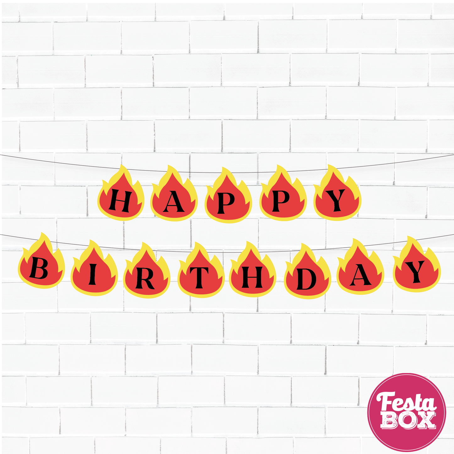 Firetruck Theme happy birthday banner