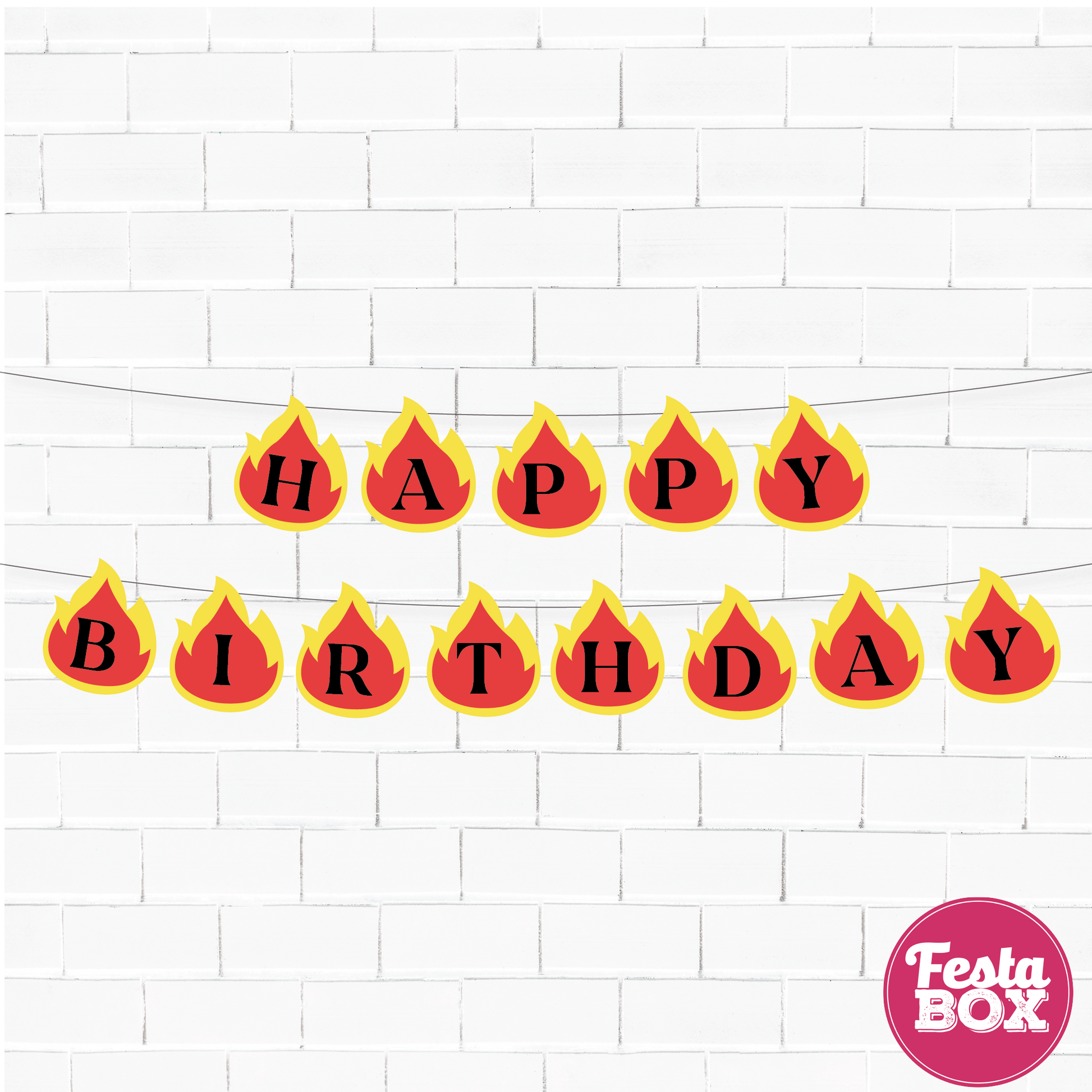Firetruck Theme happy birthday banner