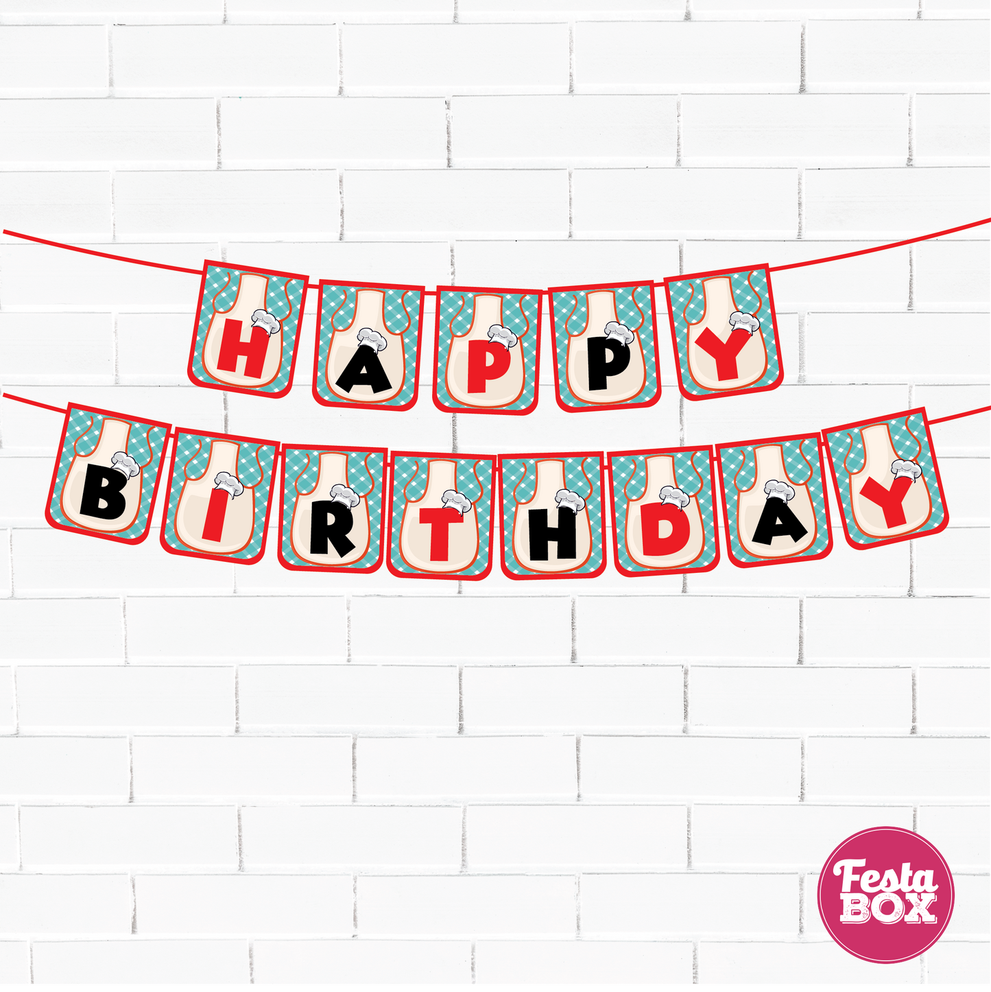 Background Banner for Birthday Party Decoration - Chef Theme - Option 3