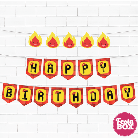 Background Banner with cut out strings- Firetruck Theme Option 2
