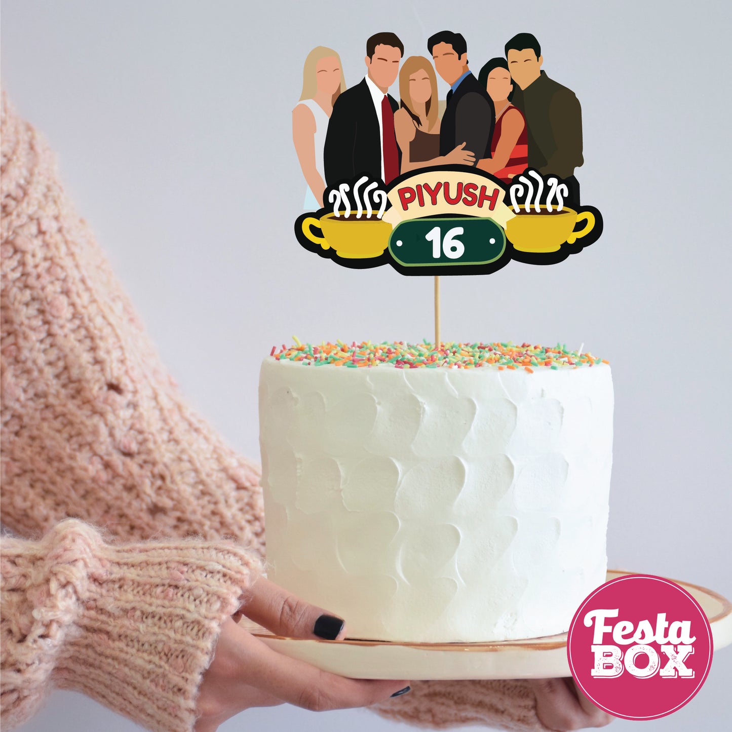 Cake Topper for Birthday Party Decoration - Friends Theme - Option 2