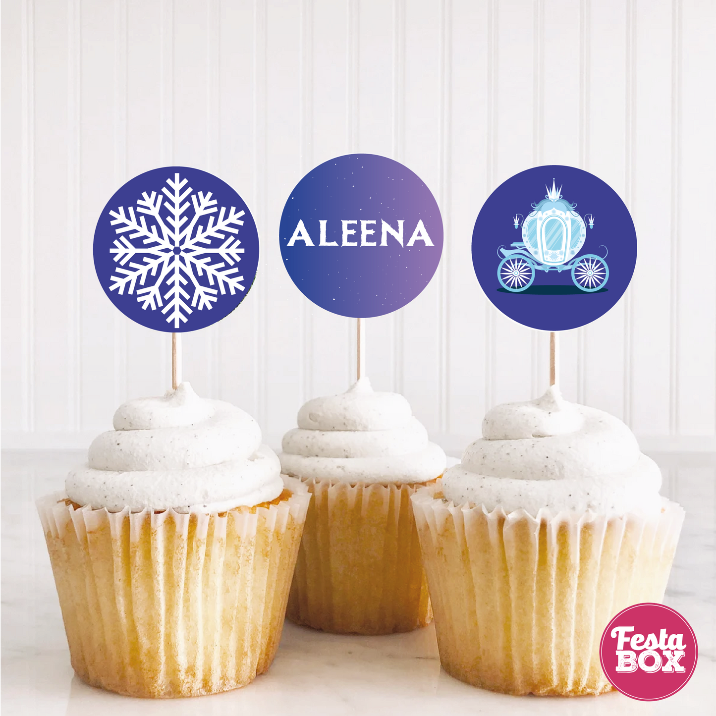 Cupcake Topper for Birthday Party - Frozen Theme (Set of 6) - Assorted