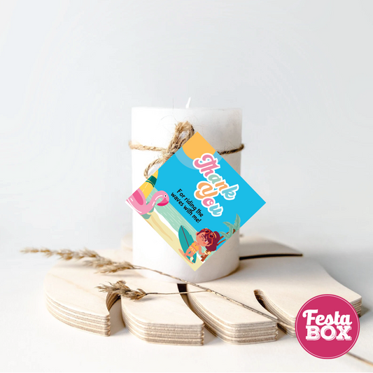 Gift Tags for Birthday Party Decoration -Beach Theme (Set of 6) - Option 2