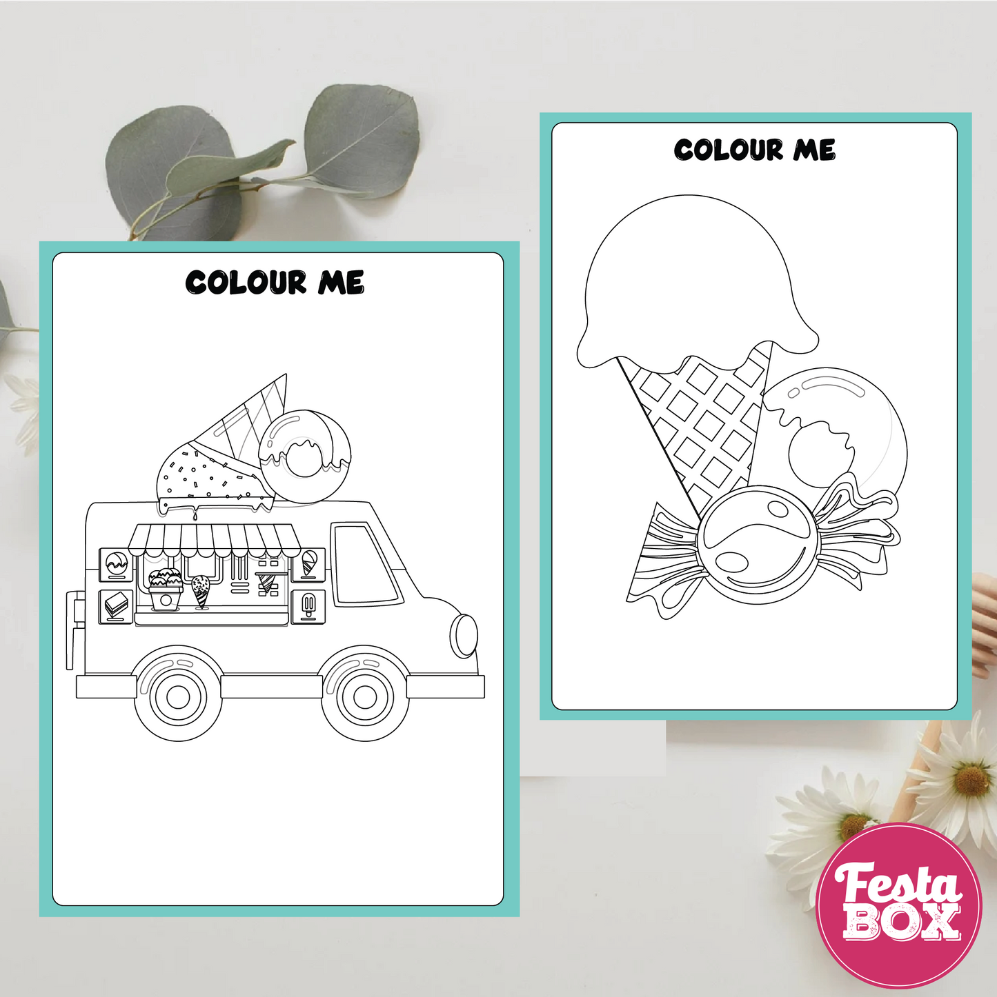 Birthday Game - Colouring Sheet (2 per set) - Candyland Theme (Set of 6)