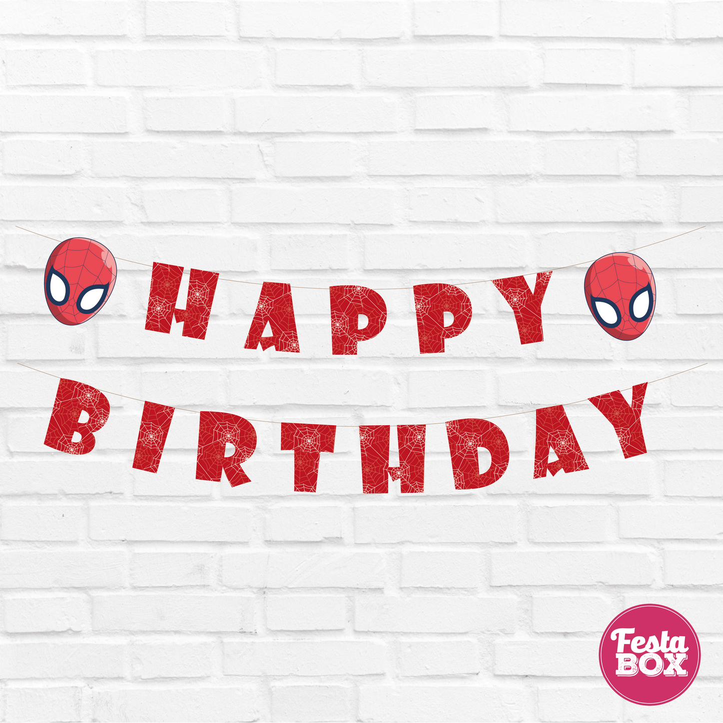 Happy birthday banner - Spiderman Theme Option 2