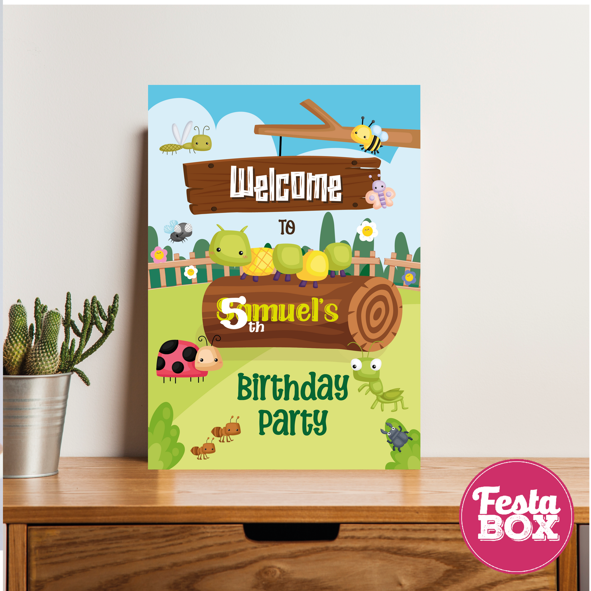 Welcome Sign for Birthday Party Decoration - Bugs  theme