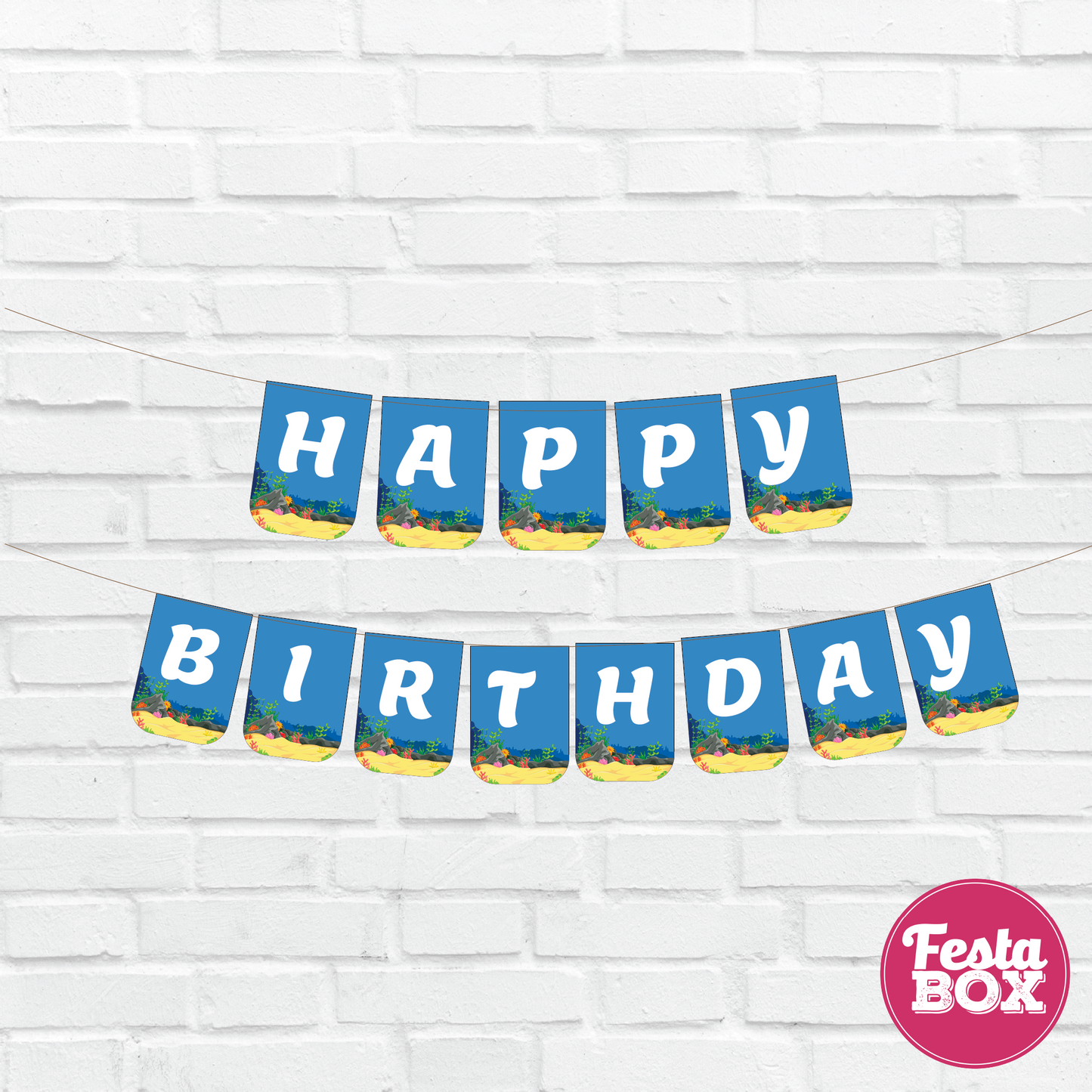 Happy birthday banner - Under the Sea Theme - Option 1