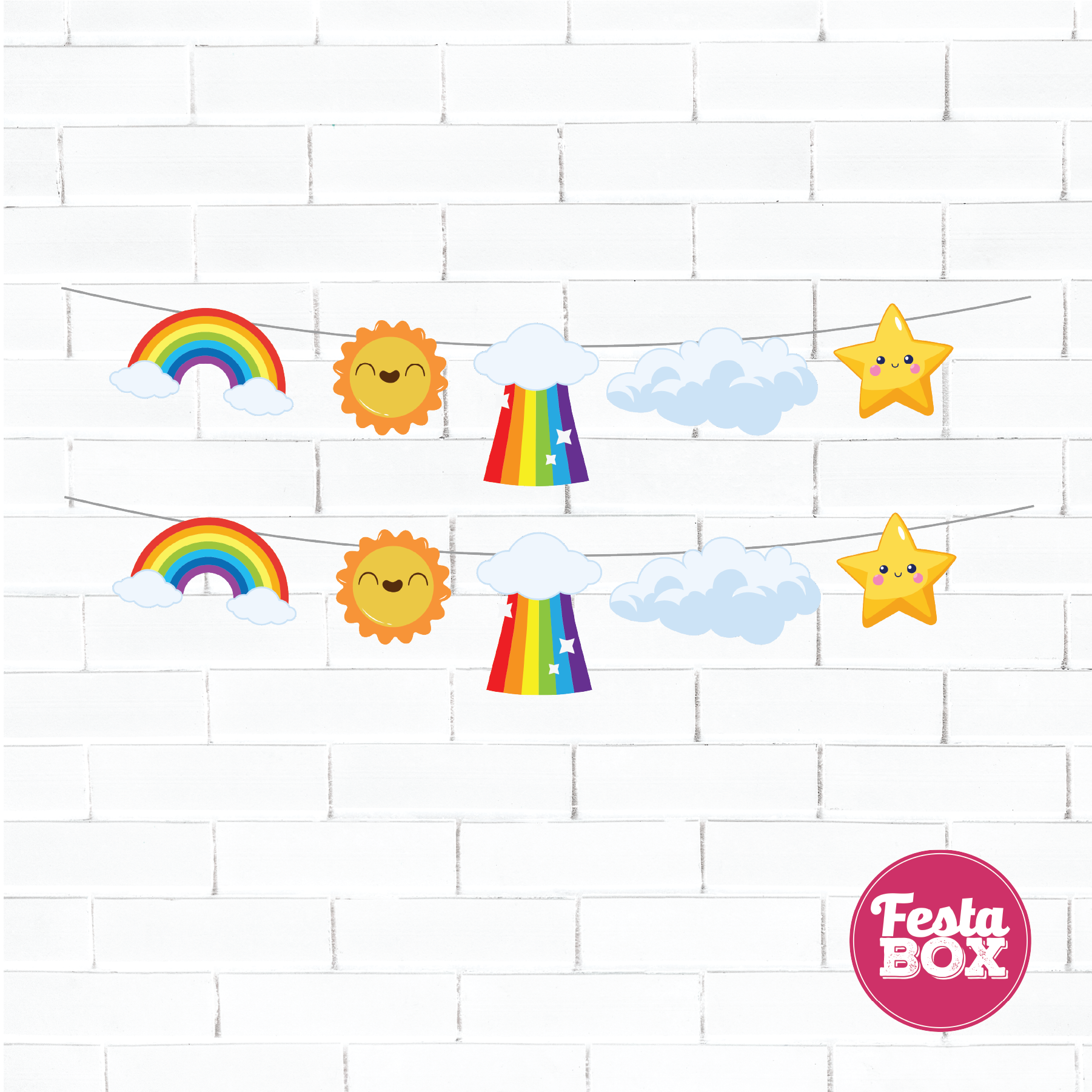 Themed cutout strings - Rainbow Theme Option 1
