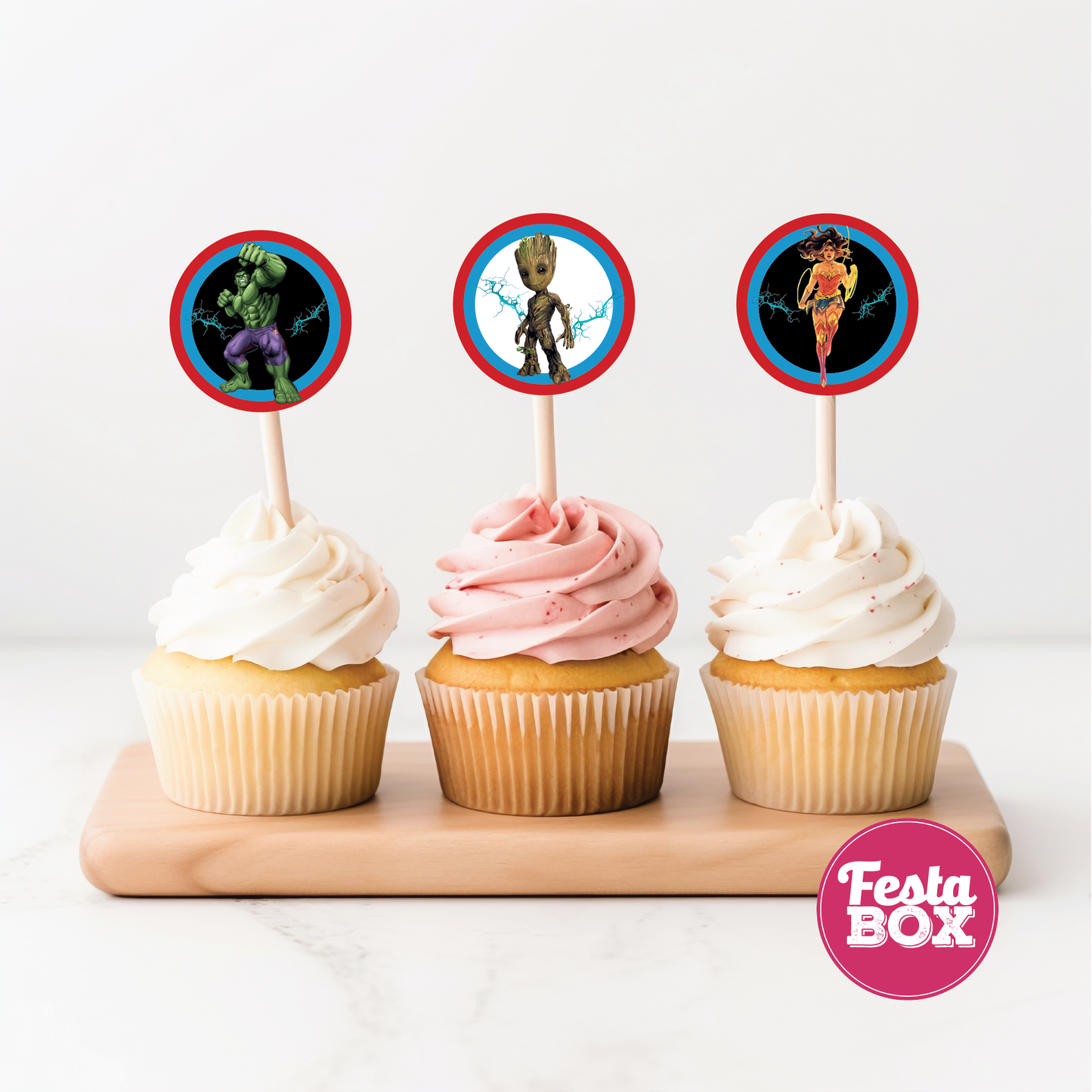 Cupcake Topper for Birthday Party - Avengers Theme (