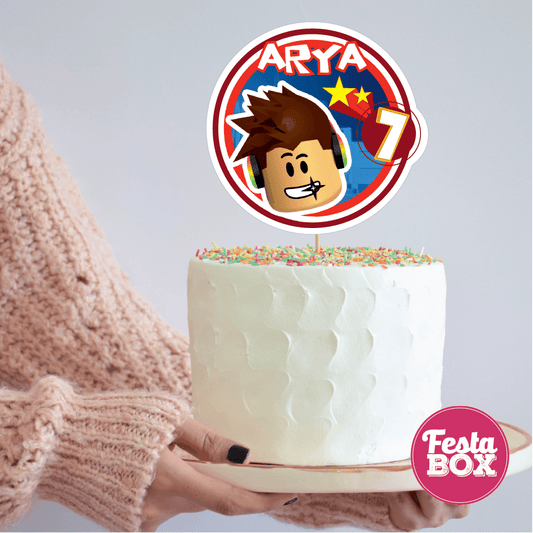 Cake Topper for Birthday Party - Roblox Theme - Option 2
