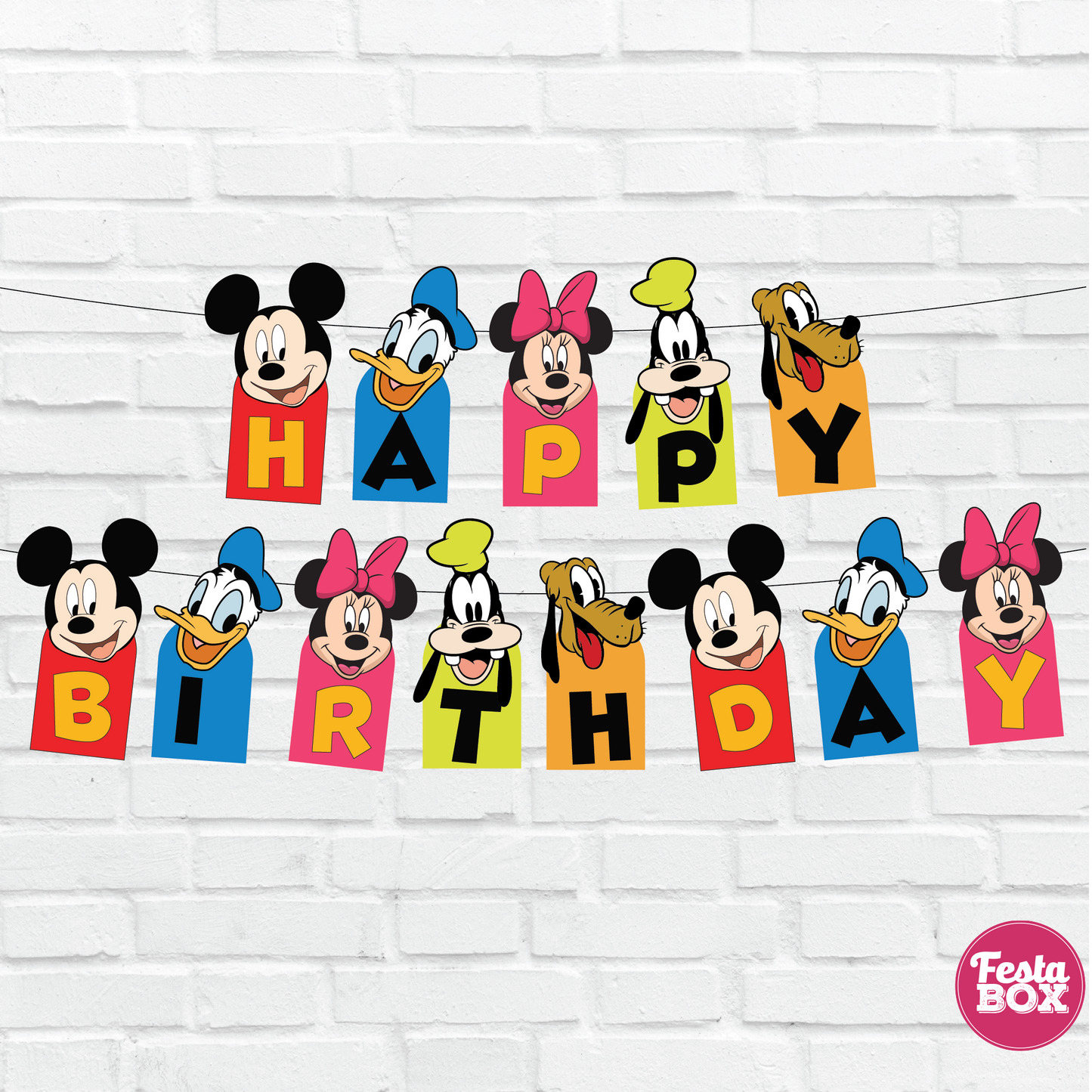 Happy birthday banner - Mickey Mouse Theme Option 2