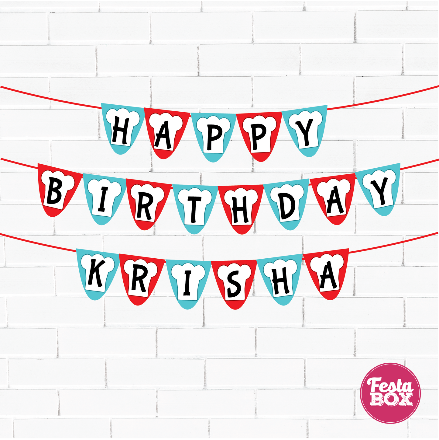 Background Banner for Birthday Party Decoration - Chef Theme - Option 2