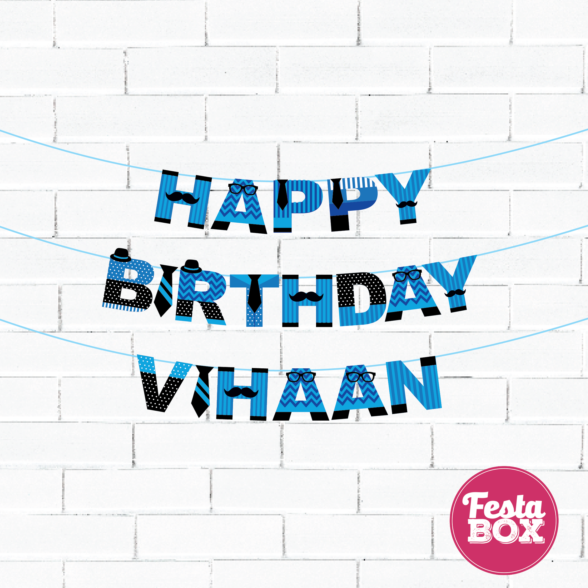Happy birthday banner  with name - Boss Baby Theme Option 3