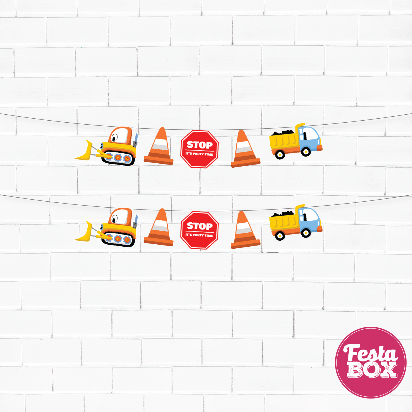 Themed cutout strings - Construction Theme by Festabox - Option 2