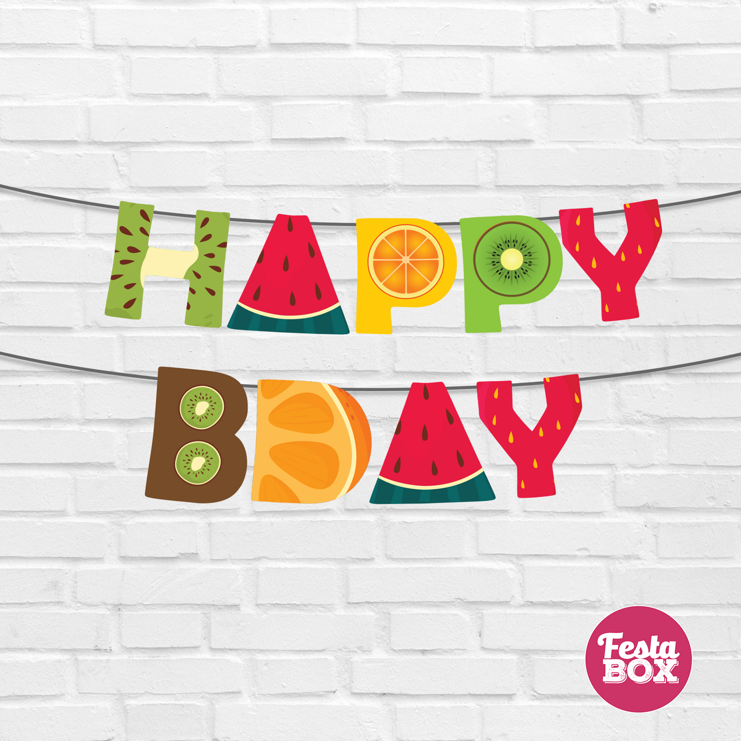 Background Banner for Birthday Party Decoration - Fruit Theme - Option 1