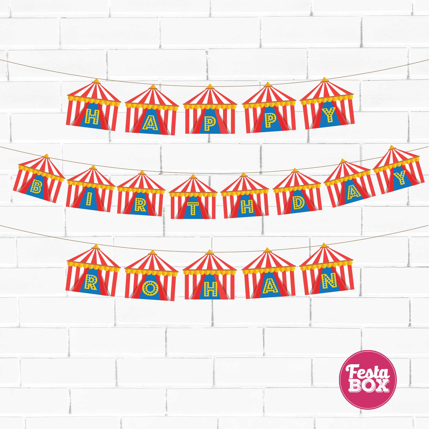 Background Banner for Birthday Party - Carnival Theme by Festabox - Option 2 with name