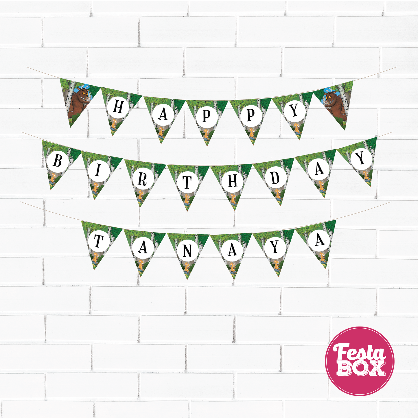 Background Banner for Birthday Party Decoration - Gruffalo Theme - Option 3
