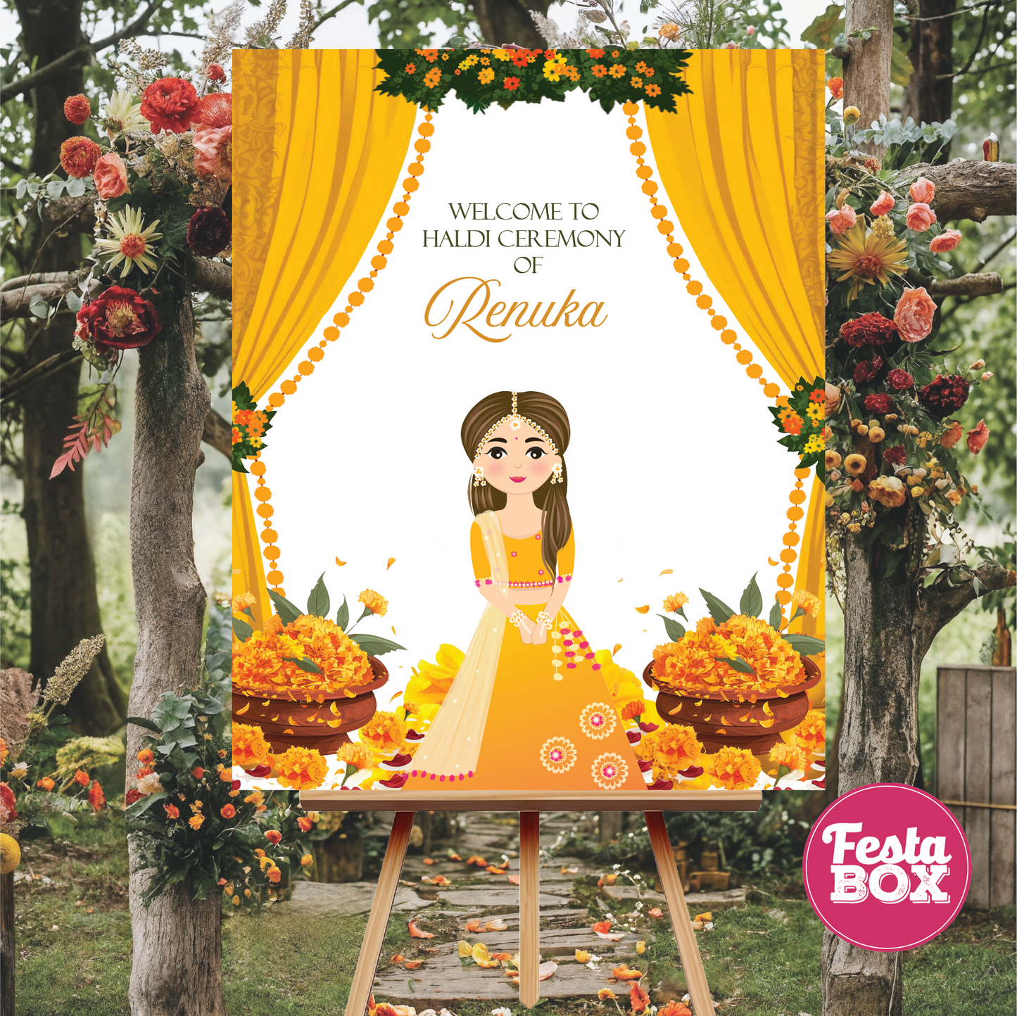 Haldi ceremony welcome board