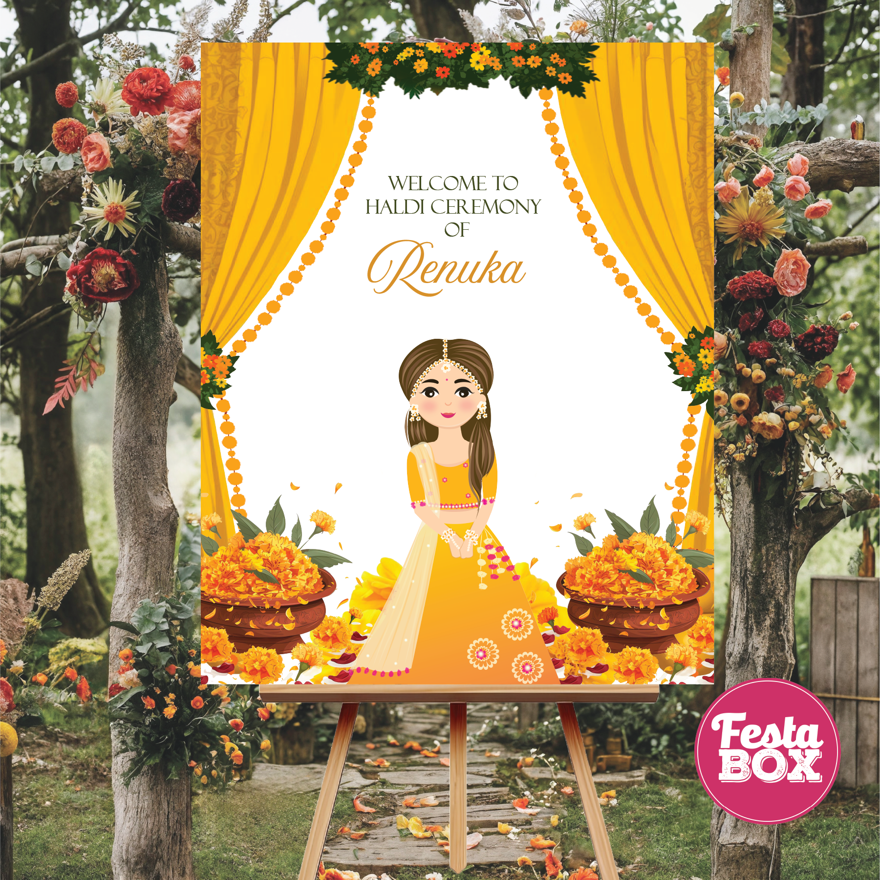 Haldi ceremony welcome board