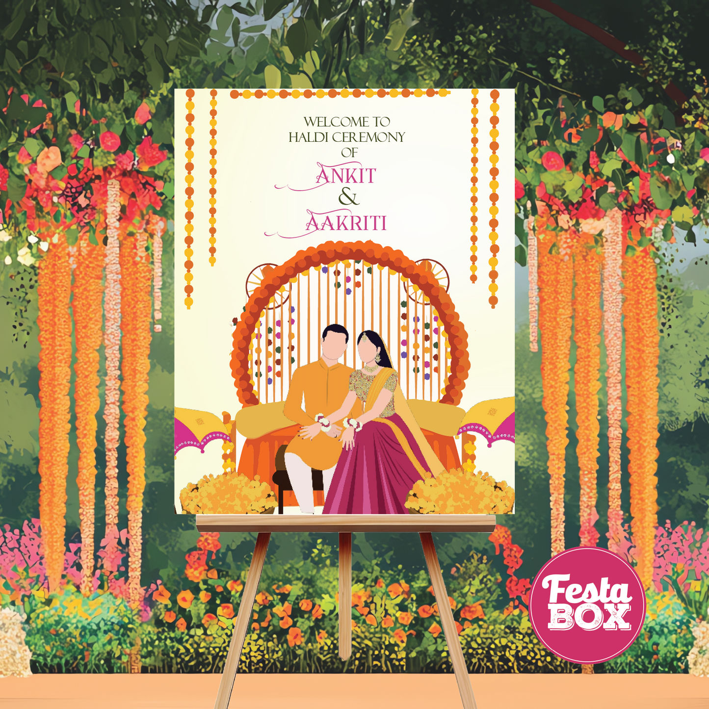 Welcome board for Haldi ceremony
