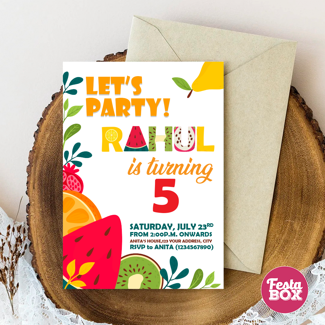 e-Invite for Birthday Party - Fruit Theme - Option 2