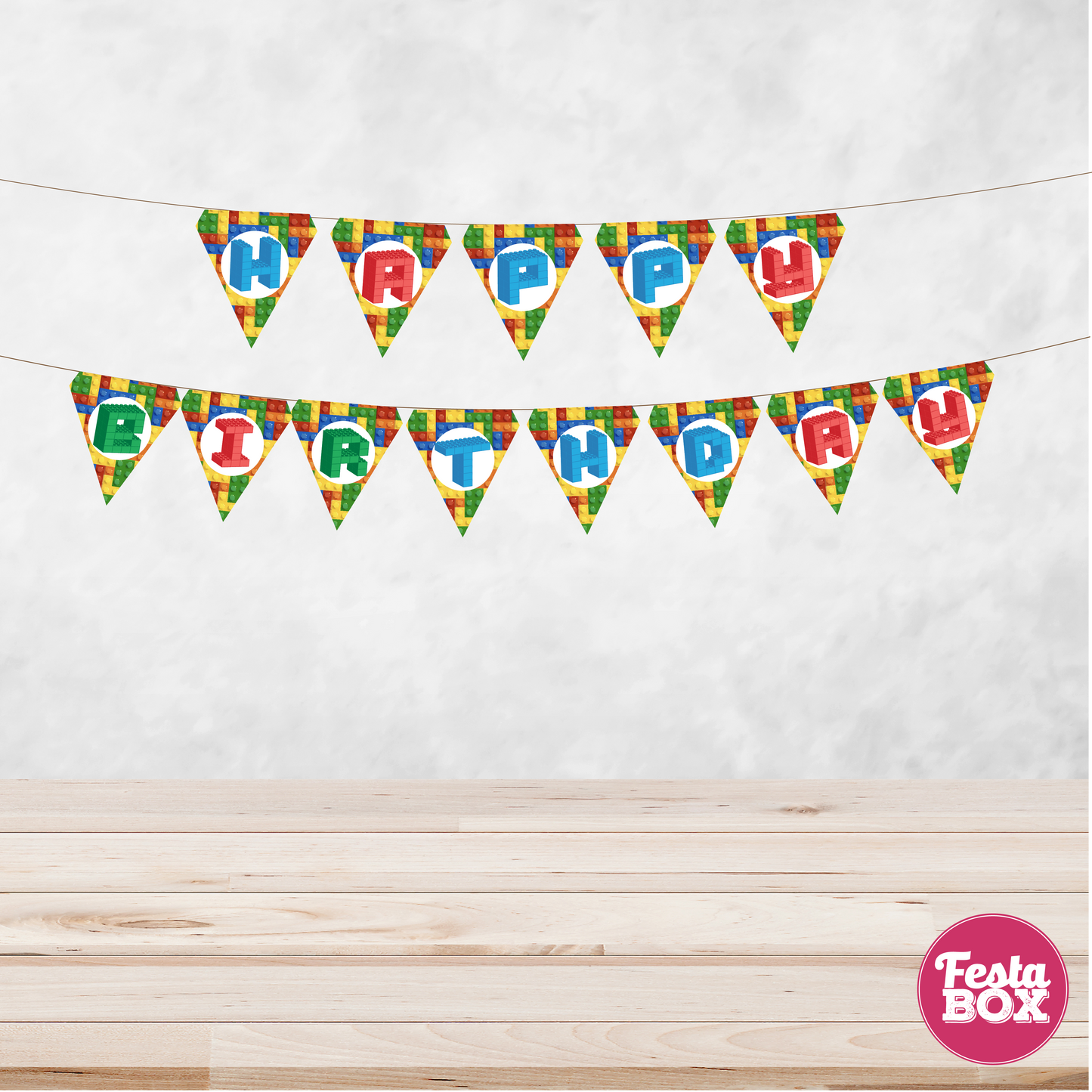 Background Banner for Birthday Party Decoration - Lego Theme Option 3