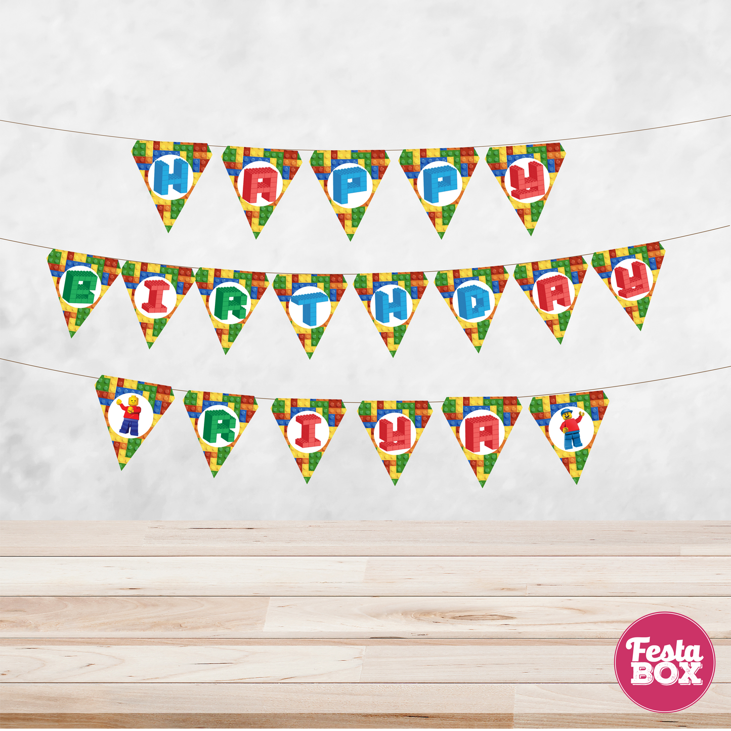 Background Banner for Birthday Party Decoration - Lego Theme Option 3