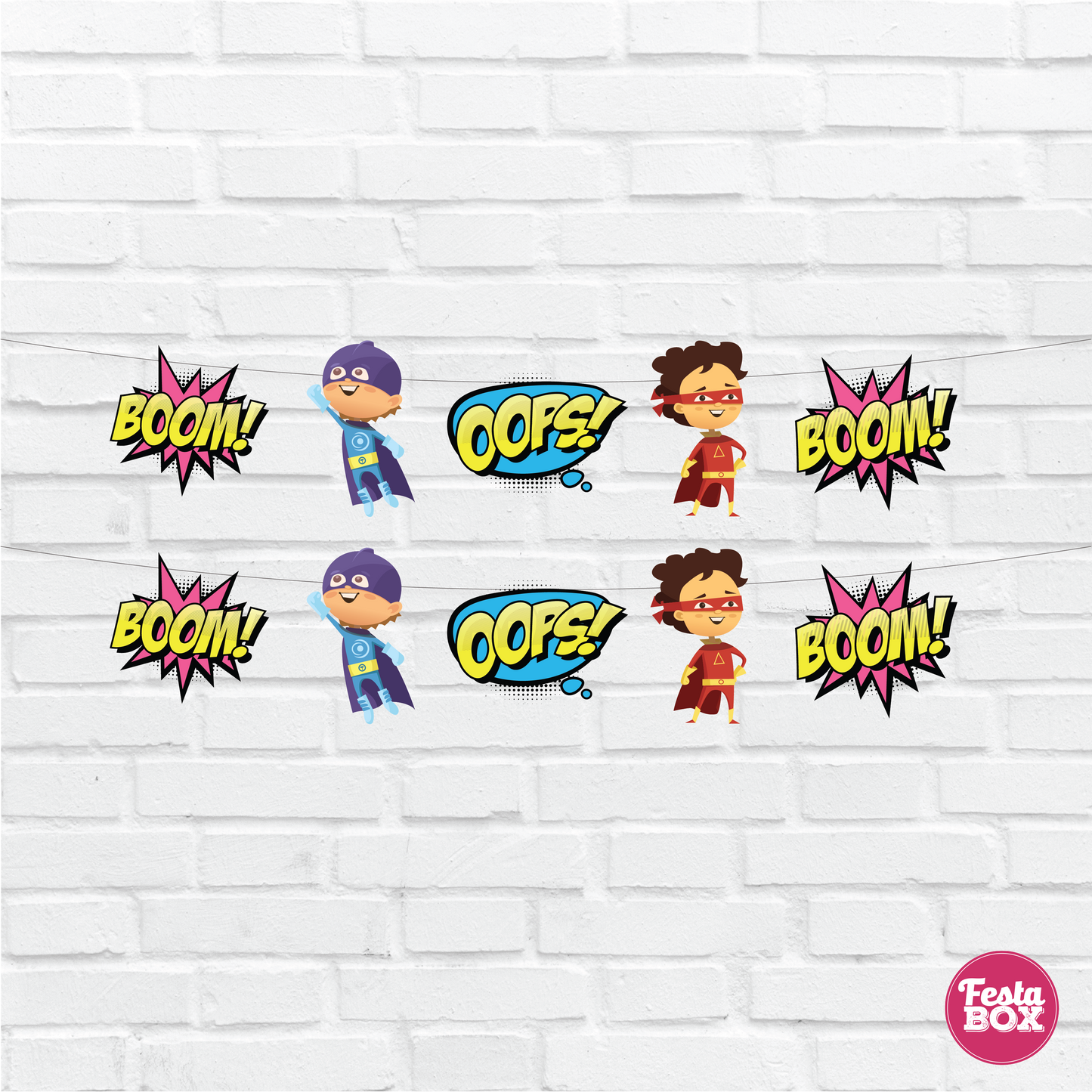 Themed cutout strings - Superhero Theme - Option 1