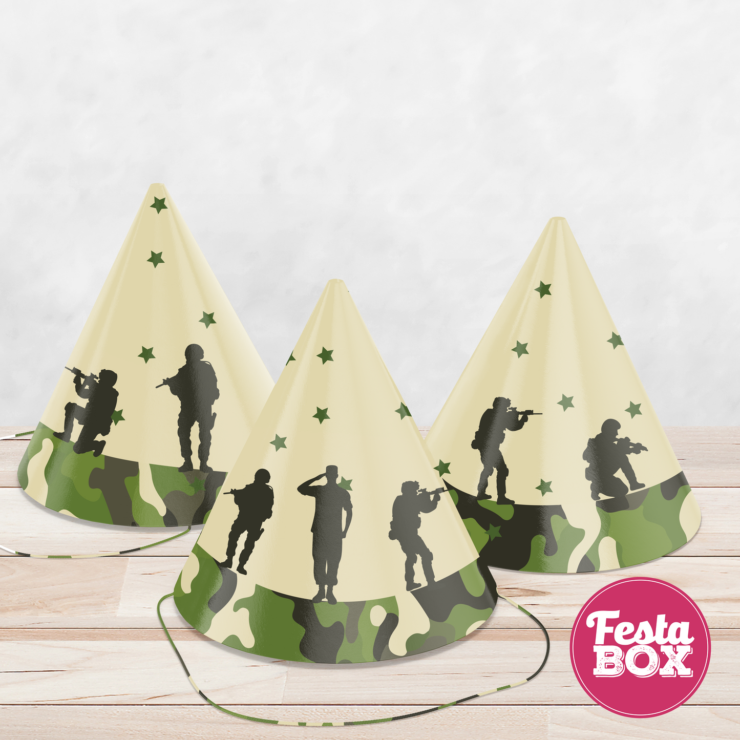 Birthday Celebration Caps - Army Theme - Option 1