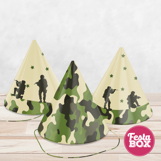 Birthday Celebration Caps - Army Theme (Set of 6) - Assorted