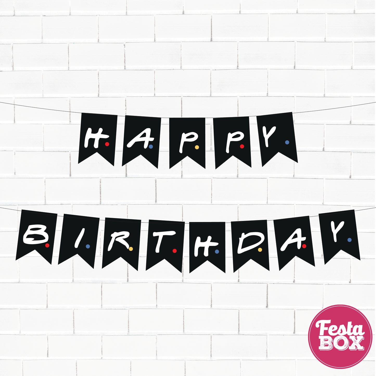 Happy birthday banner - Friends Theme Option 1