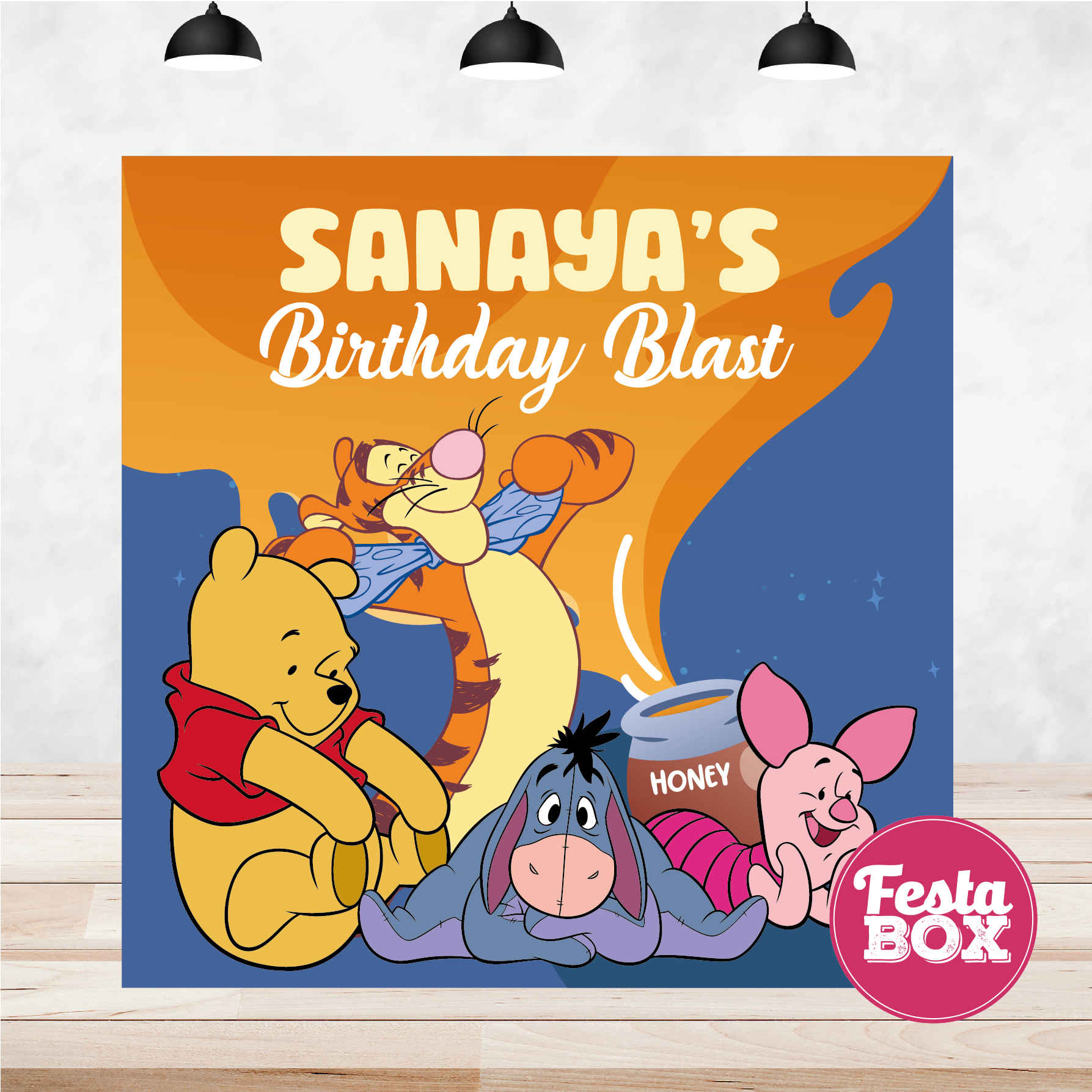 Backdrop for Birthday Party - Winnie the Pooh Theme
