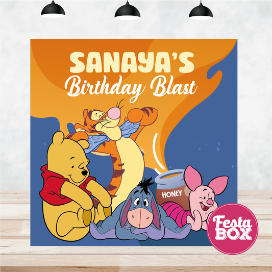 Backdrop for Birthday Party - Winnie the Pooh Theme