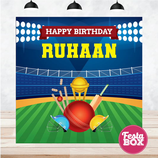 Backdrop for Birthday Party - Cricket Theme