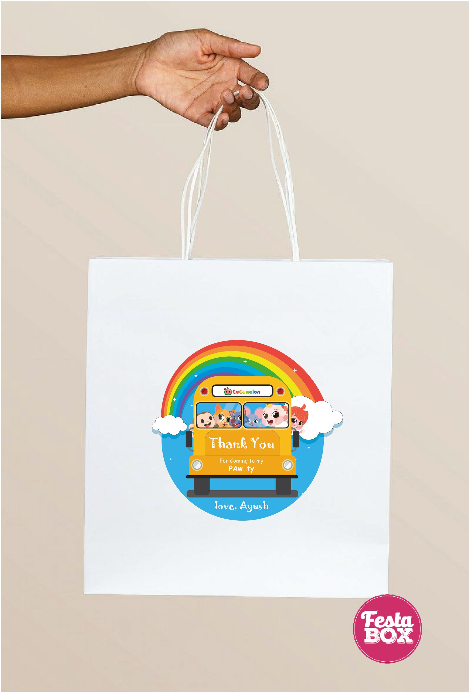 Return Gift Bags for Birthday Party - Cocomelon Theme (Set of 6) - Option 2