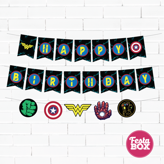 Birthday Banner for Birthday Party Decoration - Avengers Theme Option 1